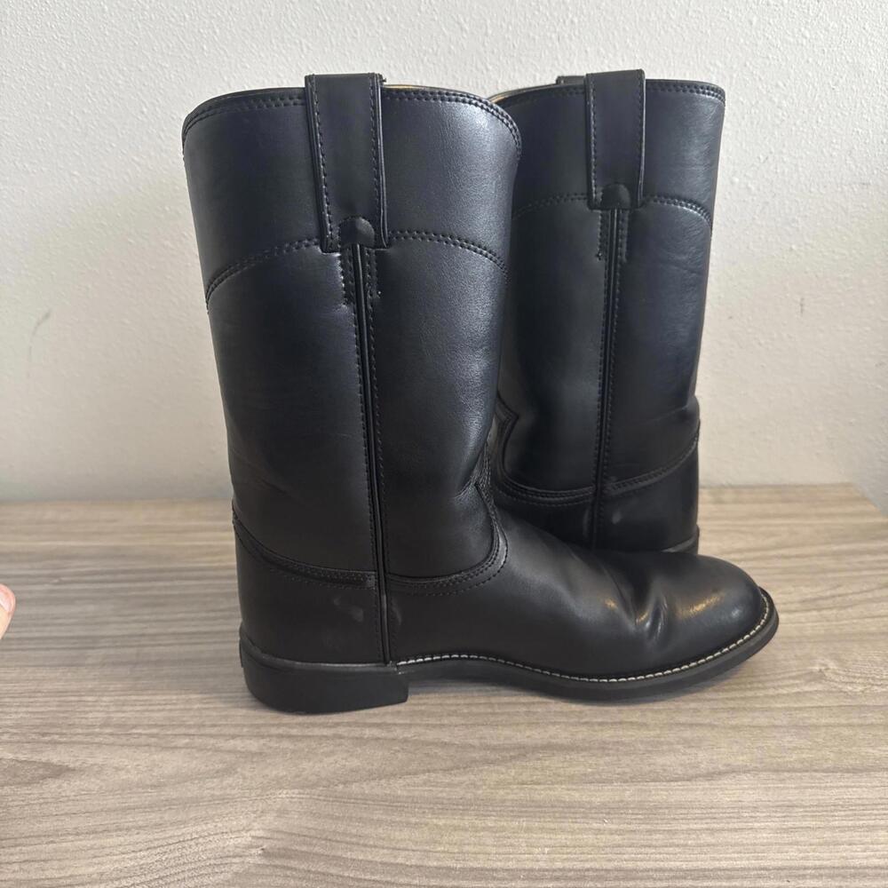 Justin Basics Black Western Cowboy Boots Women’s Size 9.5C Leather JBL3000 - Picture 8 of 10